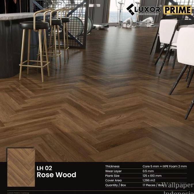 Lantai Spc Vinyl Klik - Luxor Prime - Click System Flooring - Herringbone