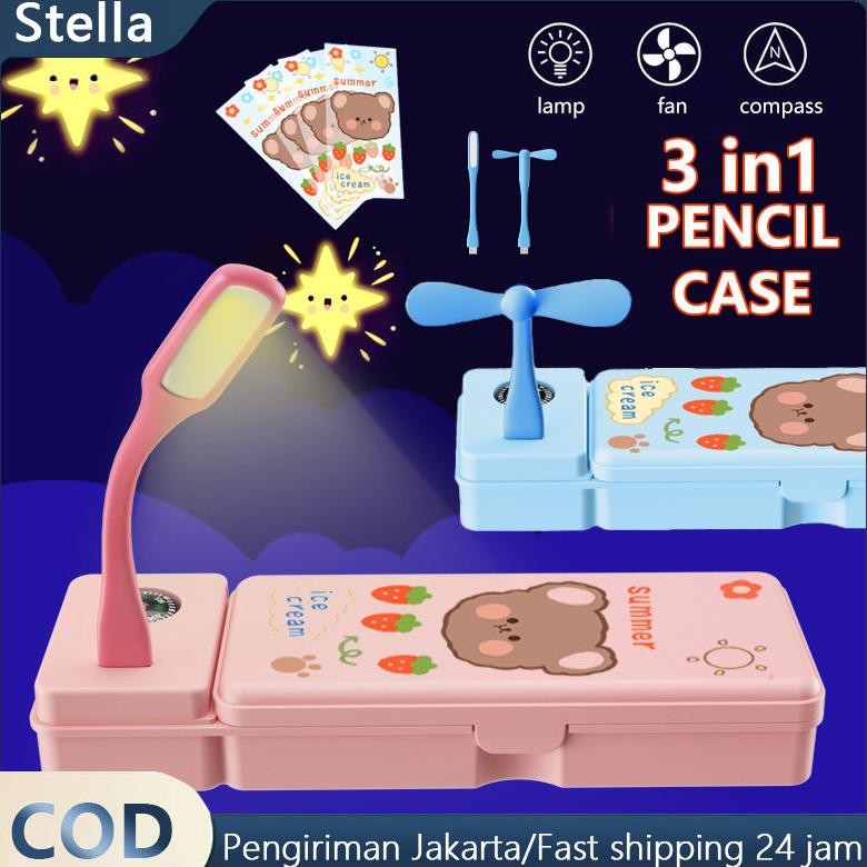 

Termurah 3 In 1 Kotak Pensil Multifungsi Lampu Meja /Kipas Angin Kotak Pensil /Kecil Hadiah Kotak Pensil Kipas Tuk-7