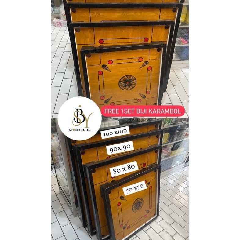 Original [Lokal] Meja Karambol Ukuran 70X70 , 80X80 , 90X90 , 100X100 Free 1 Set Biji Karambol + Fre