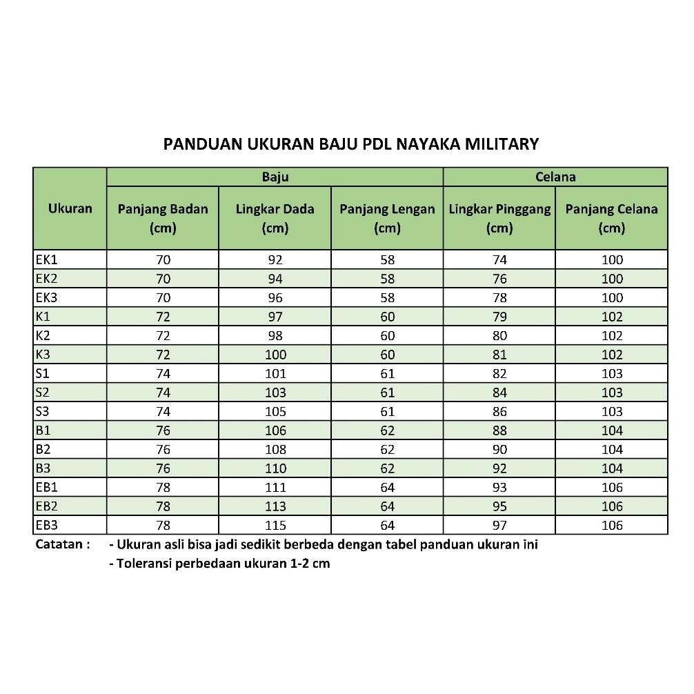 Fue-K5X20 Baju Pdl Sritex Nano Nano Anti Air Sritek Stelan Tni Pakaian Lapangan Seragam Tentara Sete