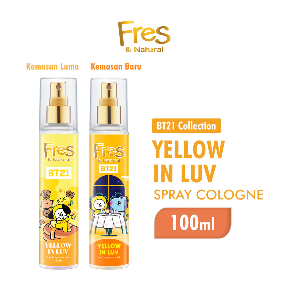 Fres & Natural Spray Cologne BT 21 Yellow In Luv Botol 100 ml x2 - Gambar 2