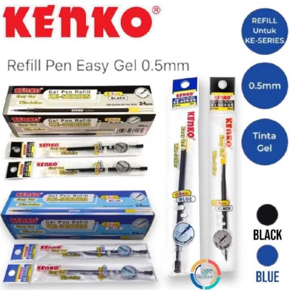 

Cod Kenko Refill Easy Gel Biru / Refill Easy Gel Hitam Ke-Series 0.5Mm He-146