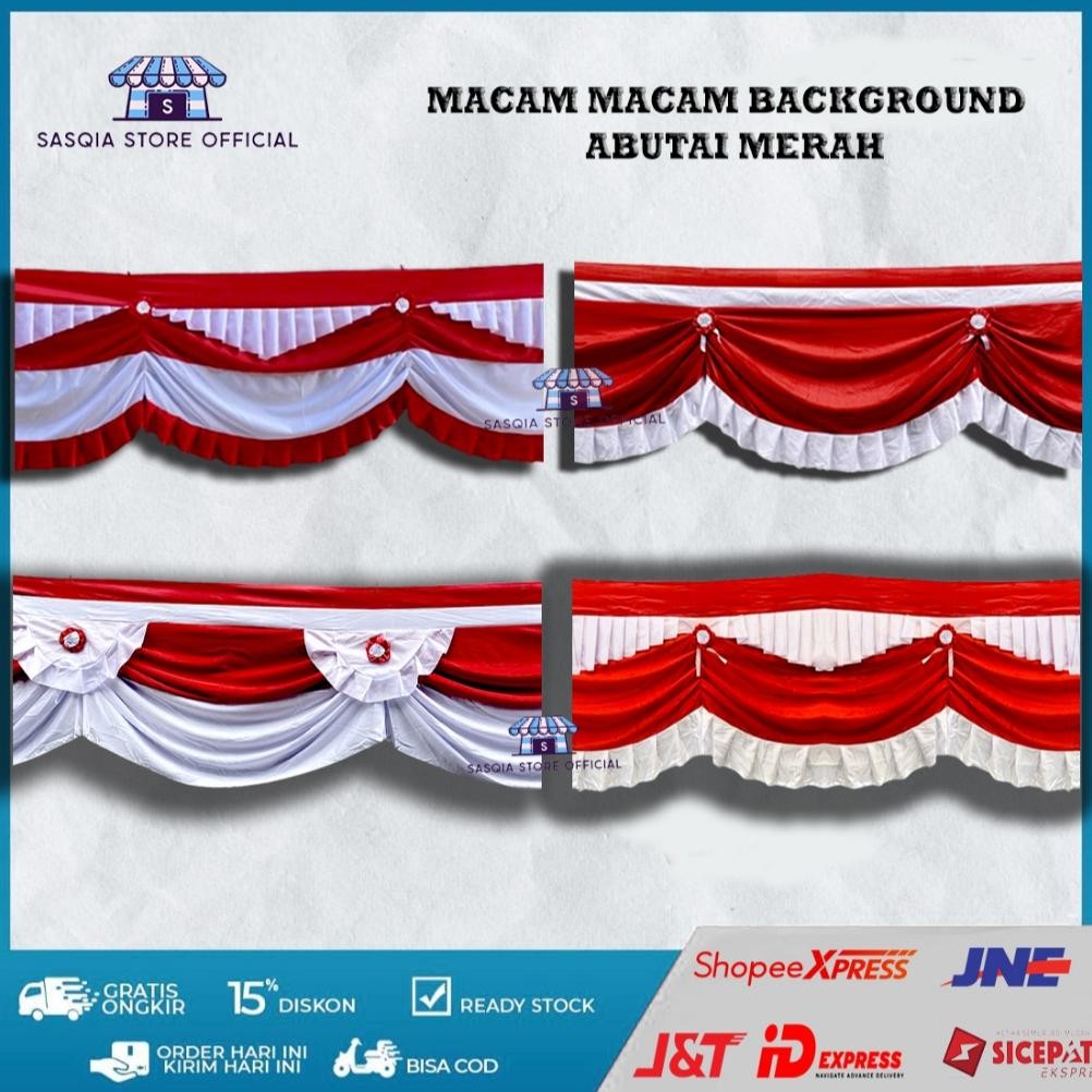 Original Bendera Merah Putih Background Bahan Kain Premium Abutai 10 Gelombang Df-7