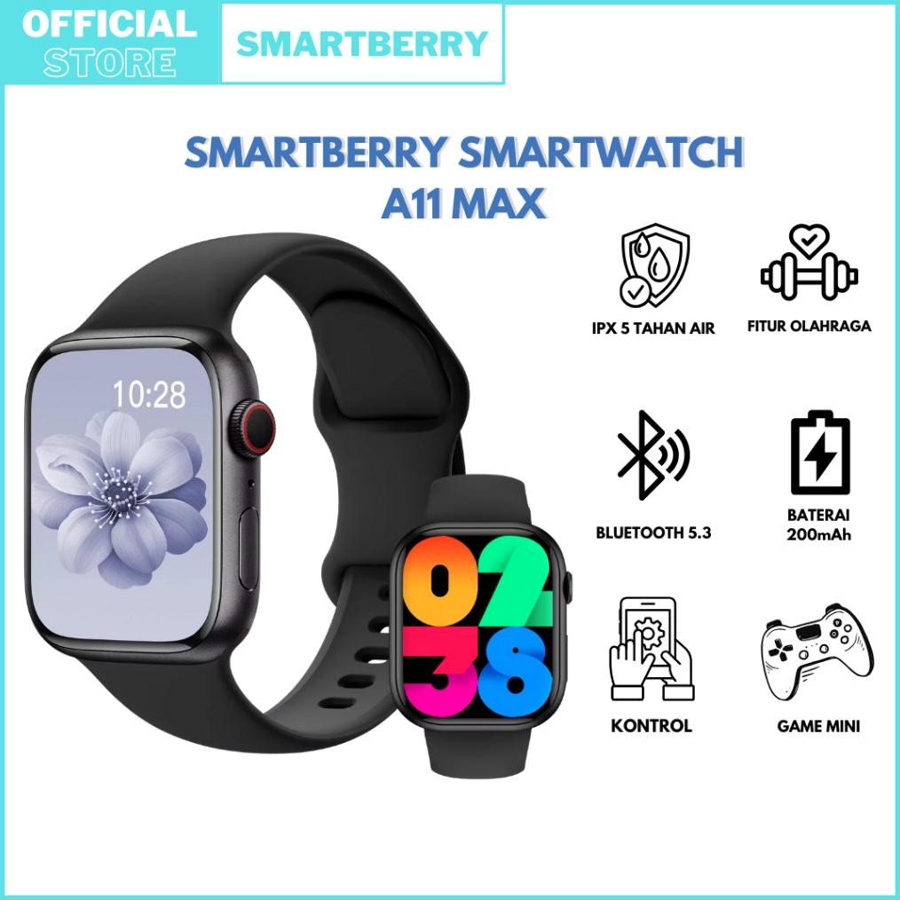 TERMURAH SMARTBERRY Smartwatch A11 MAX Smartberry / jam pintar / jam trendy / smartwatch kekinian / 