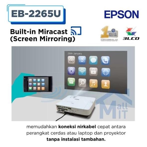 Best Seller Proyektor Epson Eb-2265U Eb2265U 2265U Eb 2265 U Wuxga Garansi Resmi Berkualitas