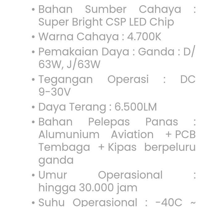 LED carbon LX h4 30v 63watt 4700k Original