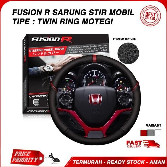 DI9 >> Cover Sarung Stir Mobil FUSION R Twin Ring Motegi Setir UNIVERSAL
