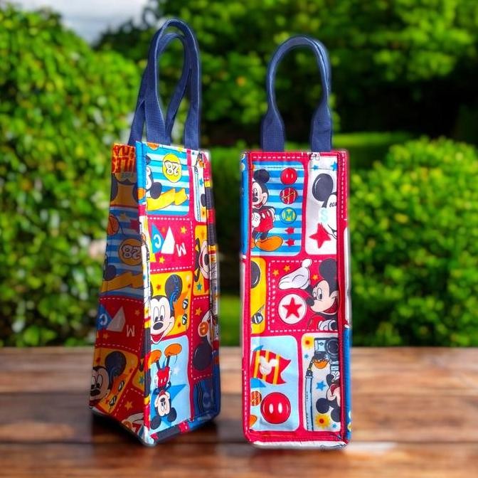 DY123 - Tas Botol 2 Liter Motif Lucu Tas Tumbler Mickey Mouse Hitam Totebag Karakter Size 12 x 12 x 