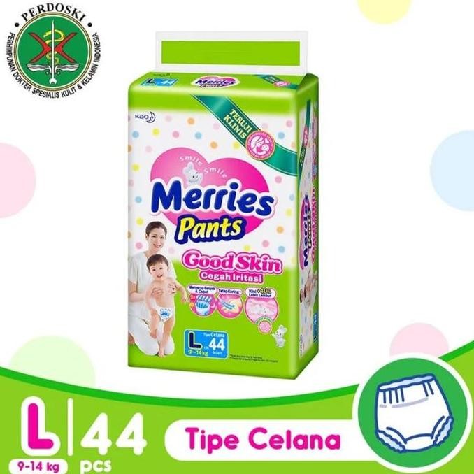 Terbaik Merries L44 Pants Good Skin Popok Celana Anak Bayi L 44 Pempers 100% Ori