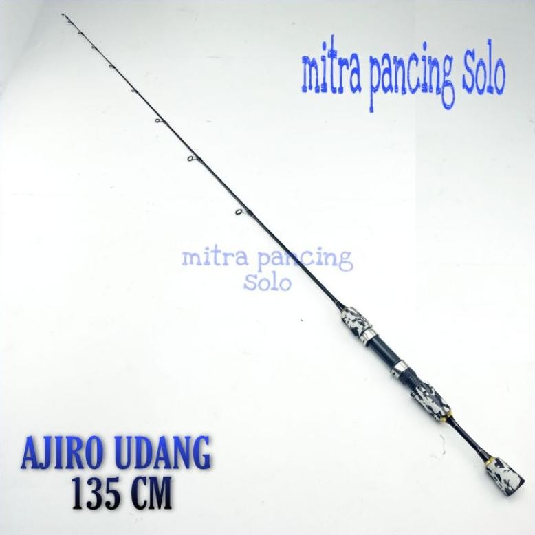 Original Satu Set Joran Pancing Udang Murah Ajiro Fishing Super Lentur Fiber Solid Ultralight Kuat D