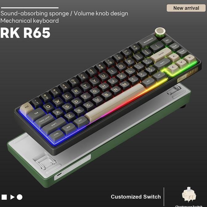 Royal Kludge RK R65 Knob 65% Gasket Mechanical Keyboard