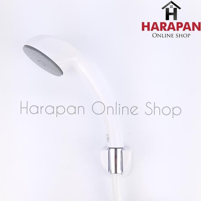 Hand Shower Mandi pvc Putih A129 + Selang / Shower Mandi Plastik
