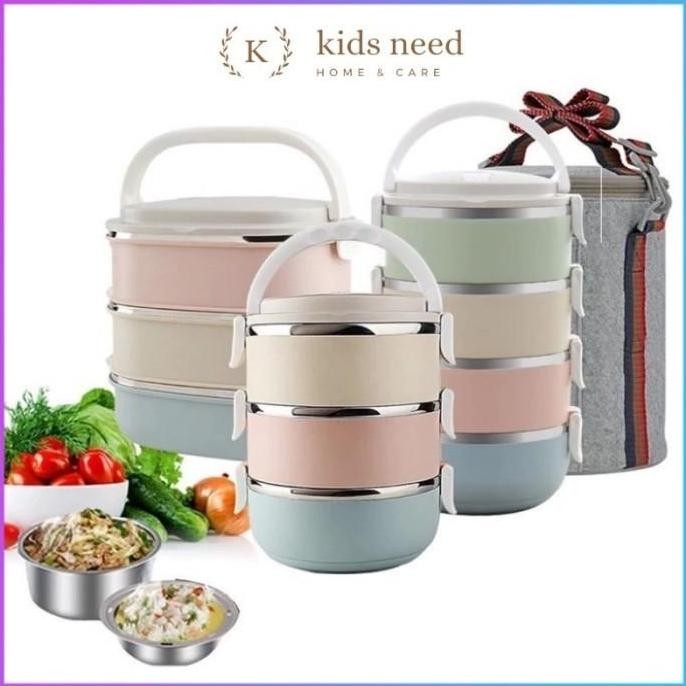Rantang Stainless 2 dan 3 SUSUN tahan panas Rantang Susun Lunch Box