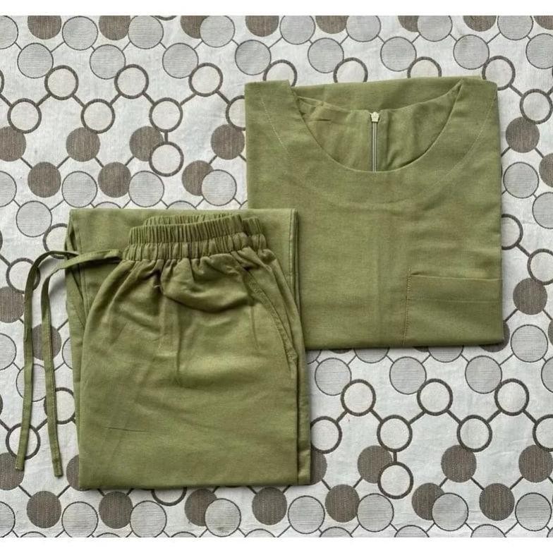 9.9 Promo Cozie One Set / Cozie Jumbo / Setelan Wanita Terbaru / One Set Katun Linen Premium / Cesia