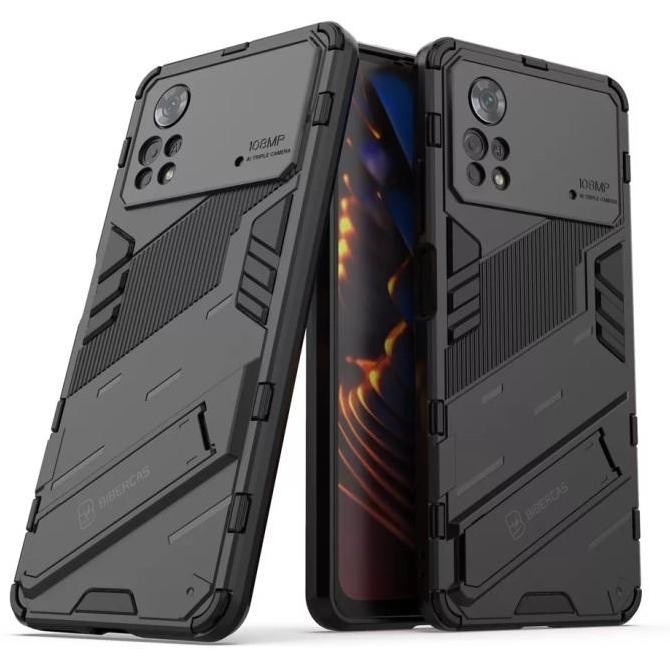 Case Xiaomi Poco M4 Pro 4G 5G Hardcase Armor Kick Stand Bibercas