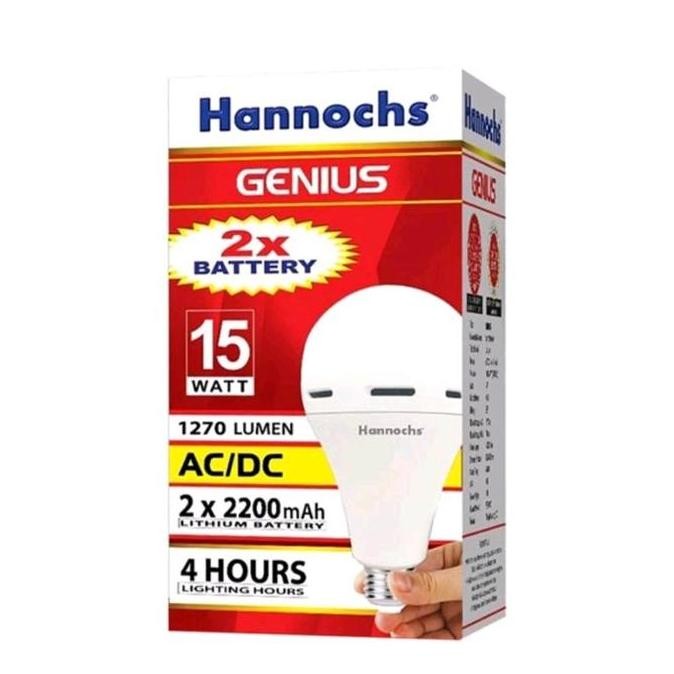 TERMURAH - Lampu Led Hannochs Genius 15 Watt Emergency Led Magic AC DC Genius 15 Watt