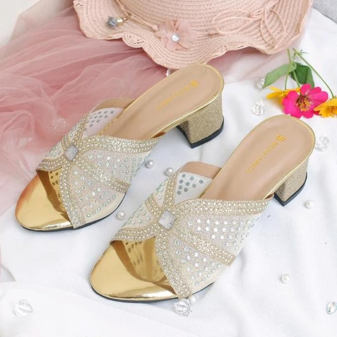 DF294>> heels pesta mewah wanita terbaru tinggi 5cm kode ZN 07 Square Toe Sandal Sendal Karet