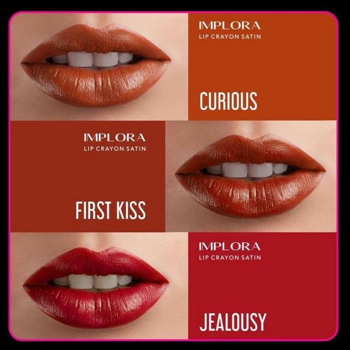 Implora Lip Crayon Satin 3,5 gr | Lipstik Ringan | Gloss Satin Finish