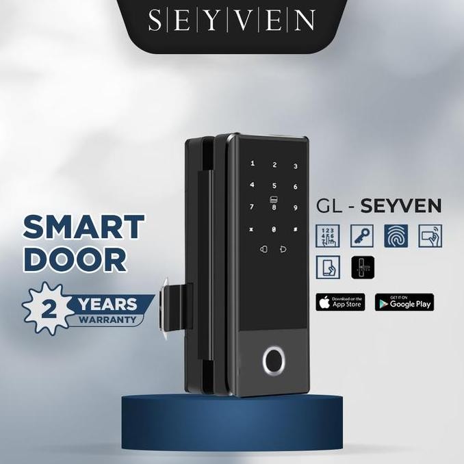 SEYVEN Smart Door Lock Kunci Pintu Digital Kaca Frameless Pintu Kayu Aluminium Besi Access Control