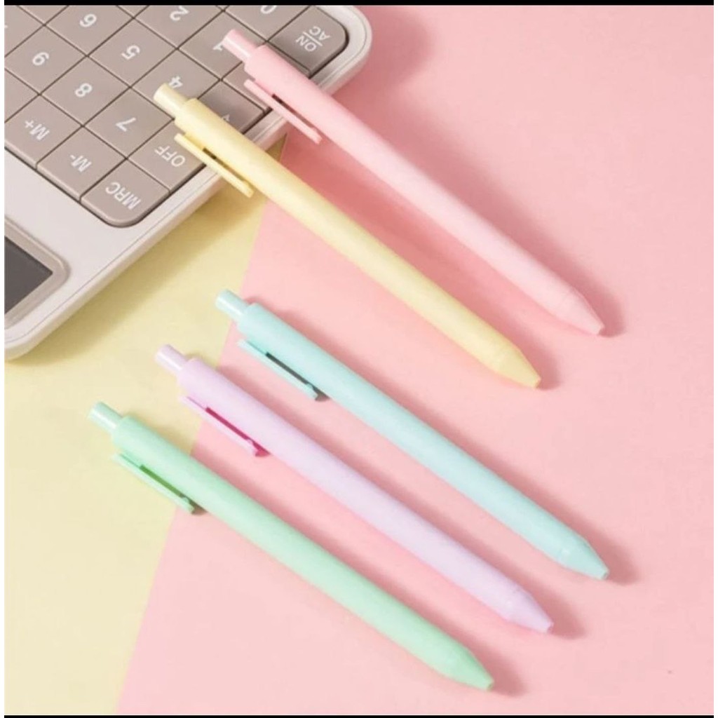 

Pen Gel Pastel Macaron 0.5 mm - Tinta Hitam varian wadah berwarna - Kuning
