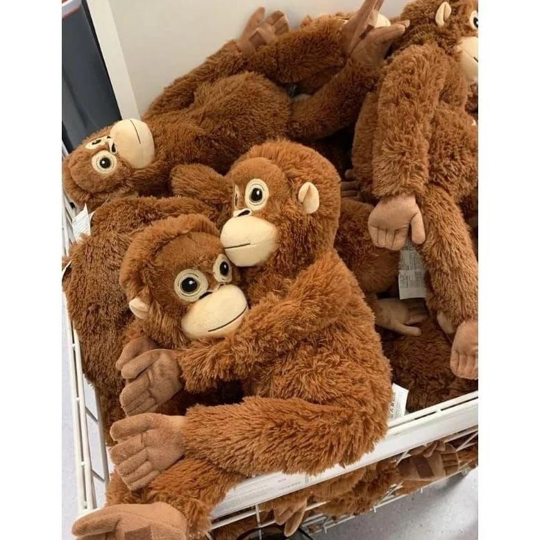 Boneka monkey Boneka orang utan Boneka monyet Bahan Halus bahan rasfur