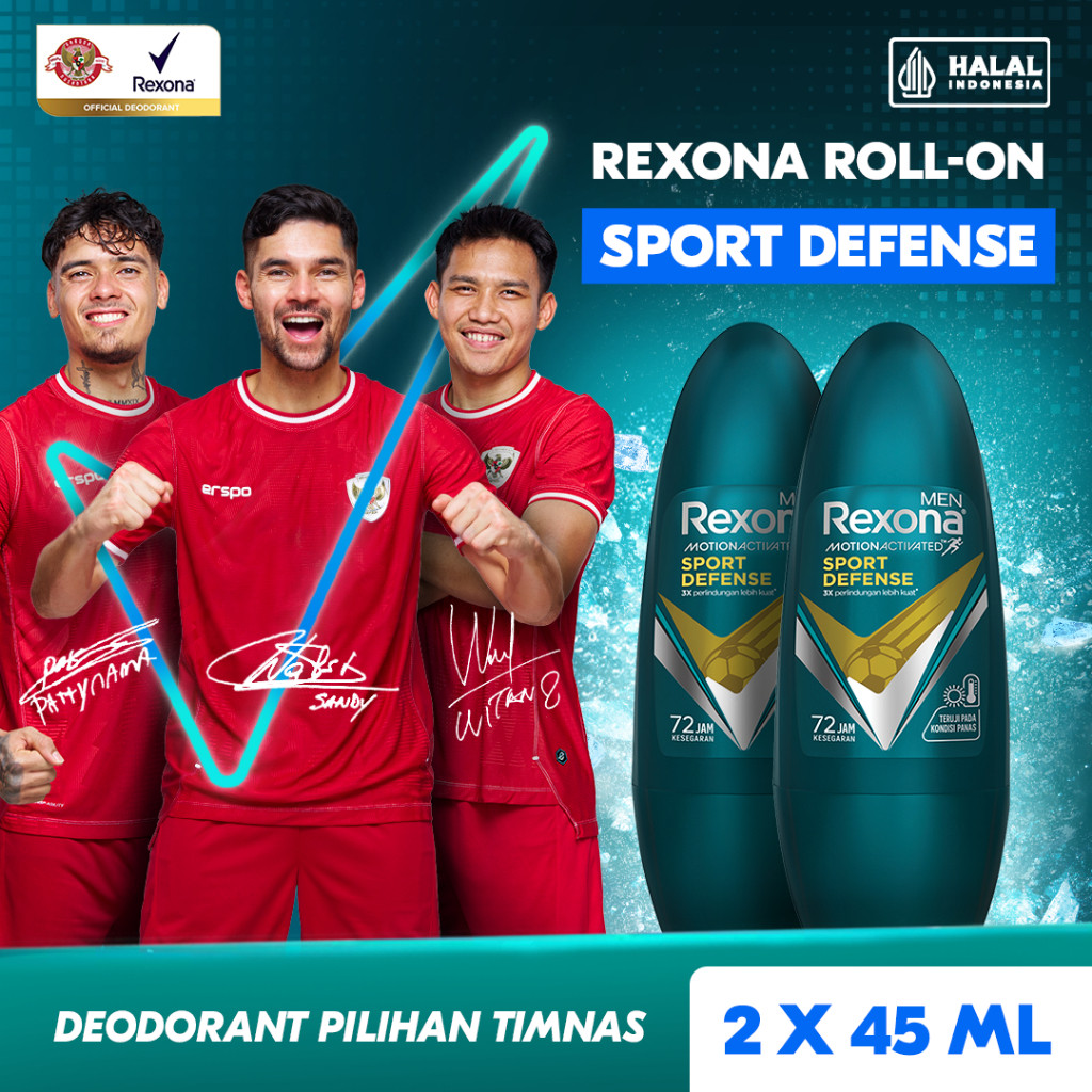 Rexona Men Anti-Perspirant Deodorant Roll On Sport Defense 45ml x2