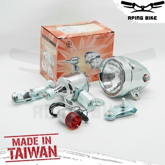 CCS Lampu + Dinamo Sepeda Onthel Taiwan Lampu Berko Sepeda Jengki Ontel