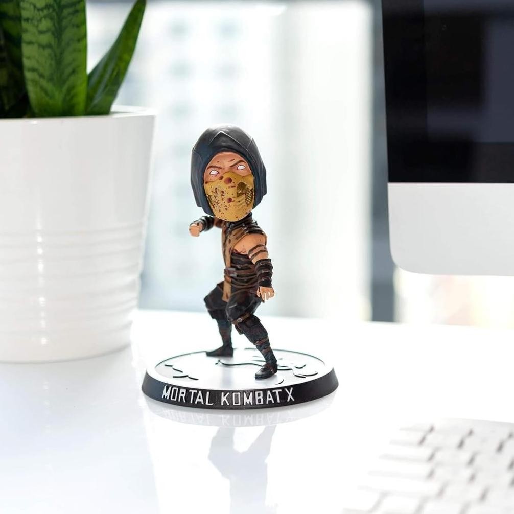 Mezco Toyz Mortal Kombat X Bloody Eksklusif Skorpion 15,2 cm Wackelkopf-Figur PRODUK ASLI