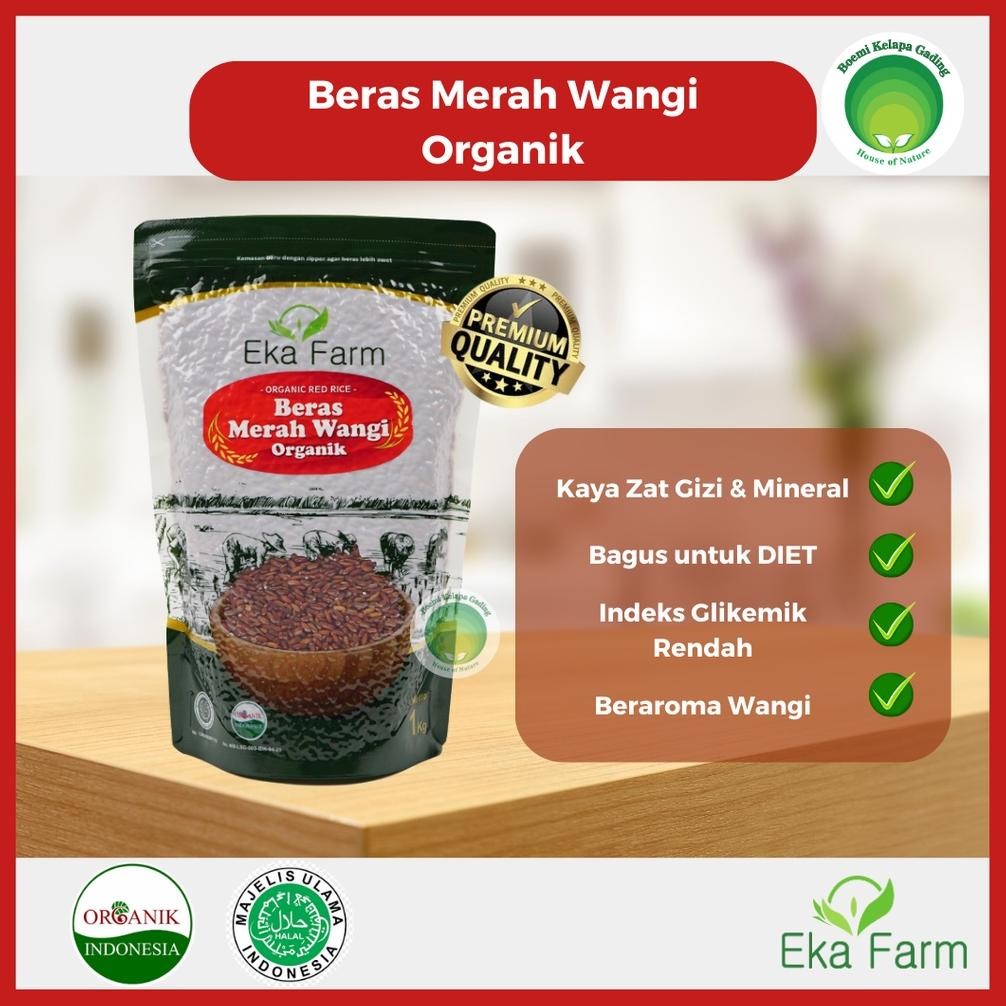 

Beras Merah Wangi Organik Eka Farm Kemasan Vakum 1 Kg