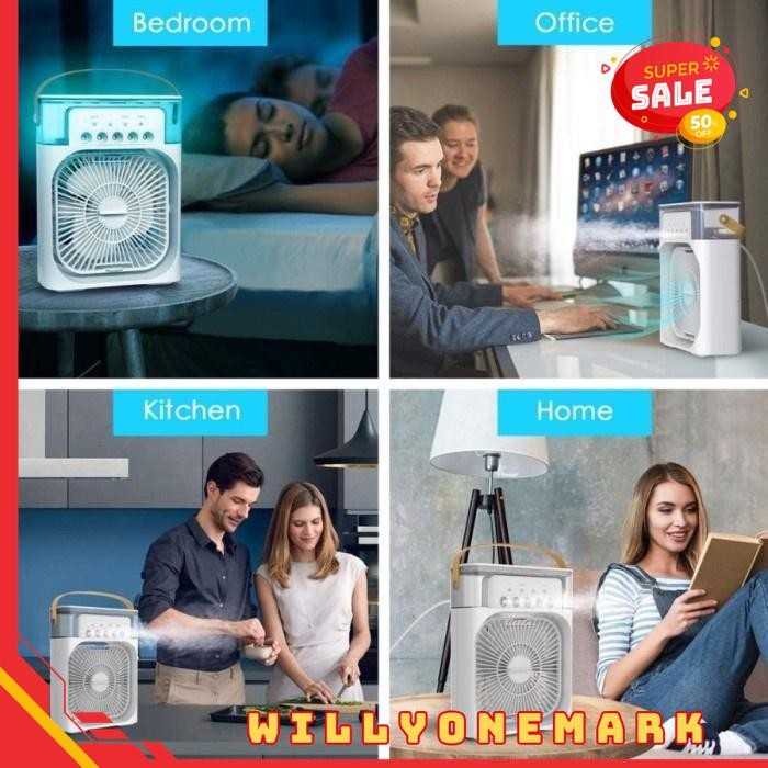AIR COOLER FAN AC MINI KIPAS ANGIN PENYEJUK UAP AIR CONDITIONER HUMIDIFIER TERBAIK