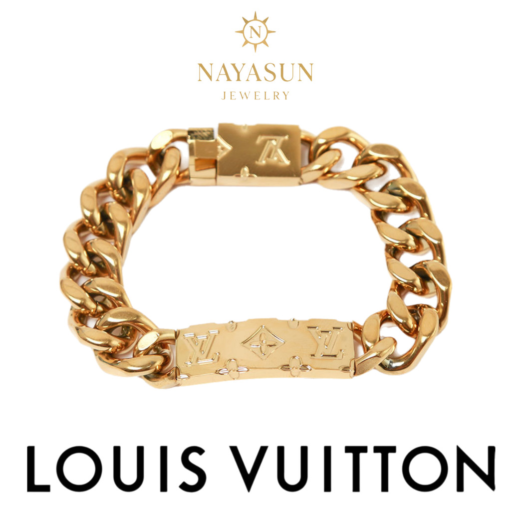 [ 18K GOLD ] [ gelang Rantai Pria Gelang Sisik Naga Pria Gelang  Monogram Gelang Pria Silver Perak G