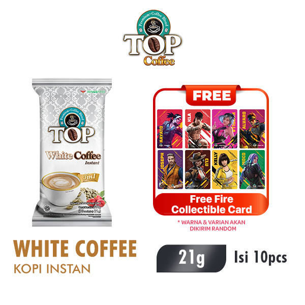 Top Coffee Kopi Instan White Pack 21 gr isi 10 pcs Free Collectible Card