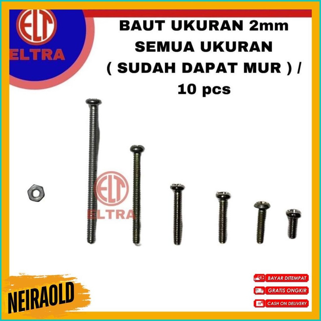 Wajib Punya Baut 2Mm Semua Ukuran Screw M2 Panjang Jp Mur / 10 Pcs Ukuran Kecil Baut Komputer