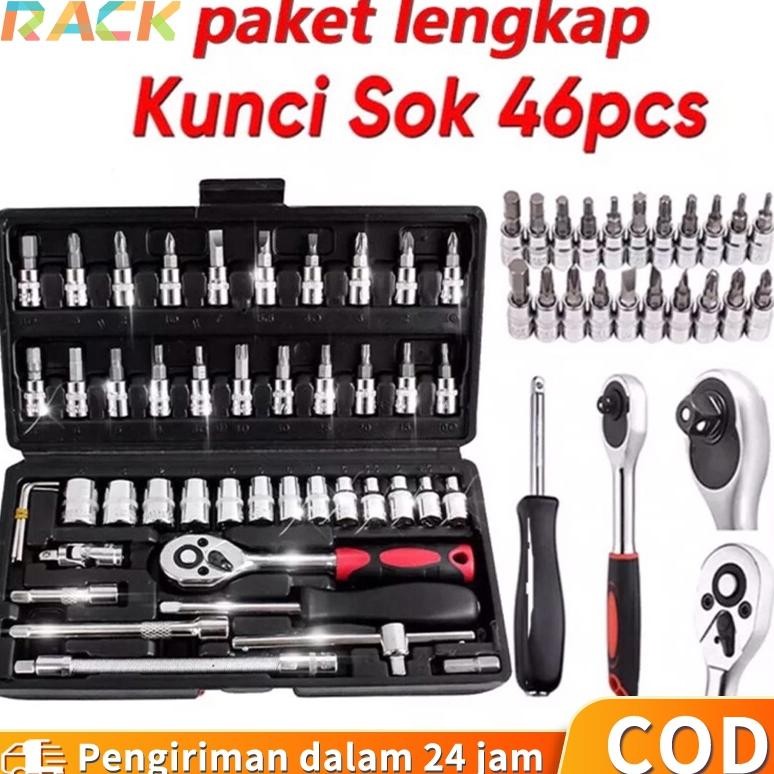 Tool Set Kunci L Kunci Shock Motor Set Kunci R 46pcs
