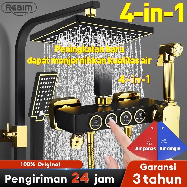 Shower Set 4 Fungsi Panas-Dingin Dengan Faucet Shower Mandi Set Stainless Shower Kamar Mandi Shower 