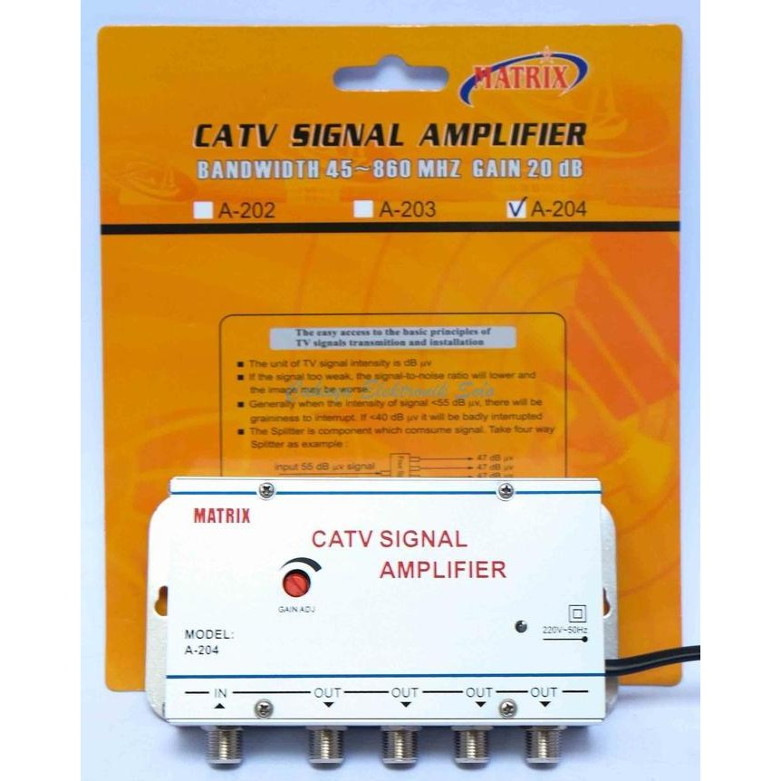 Matrix Booster Penguat Sinyal Catv Signal Amplifier 4 Way Splitter