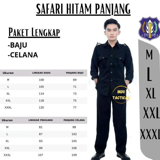 Baju Safari Security, Safari Satpam Pendek Safari Coklat Pendek Safari Coklat Panjang Safari Hitam P