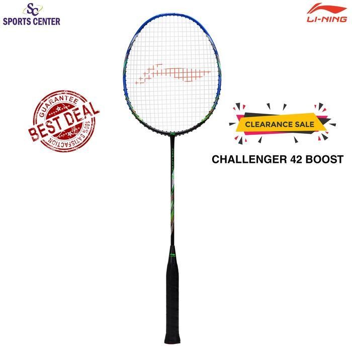 SPID Clear Sale Raket Badminton Lining Challenger 42 Boost Black Blue