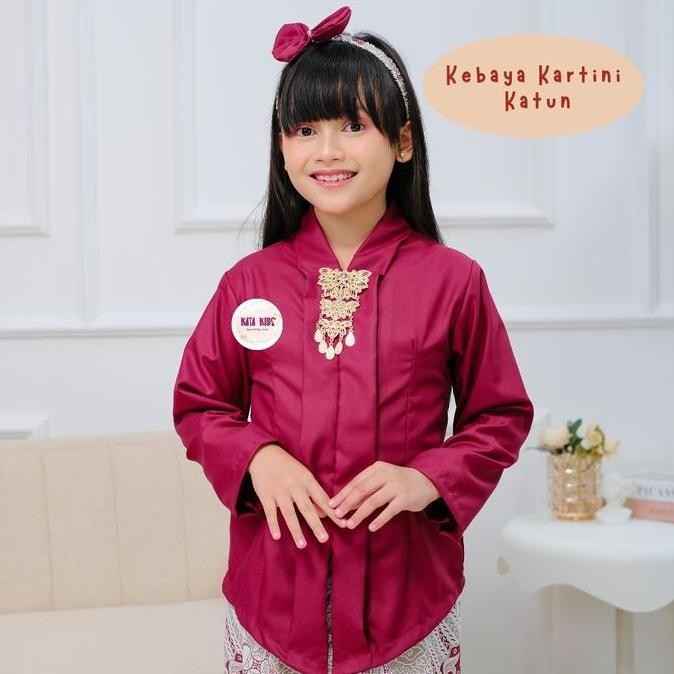 DB36>> Kata Kids Kebaya Kartini Anak Katun Panjang/Setelan Kebaya Anak