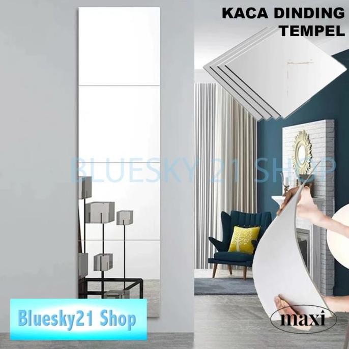 suk [MAXII] 30 x 30 cm Cermin Dinding Tempel / Kaca Plastik Tempel Wallpaper Kaca Kamar Mandi / Tidu