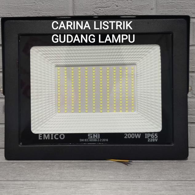 DISCOUNT EMICO LAMPU SOROT LED 200W LED FLOOD LIGHT 200 WATT CAHAYA PUTIH 6500K (LISTRIK LAMPU RUMAH