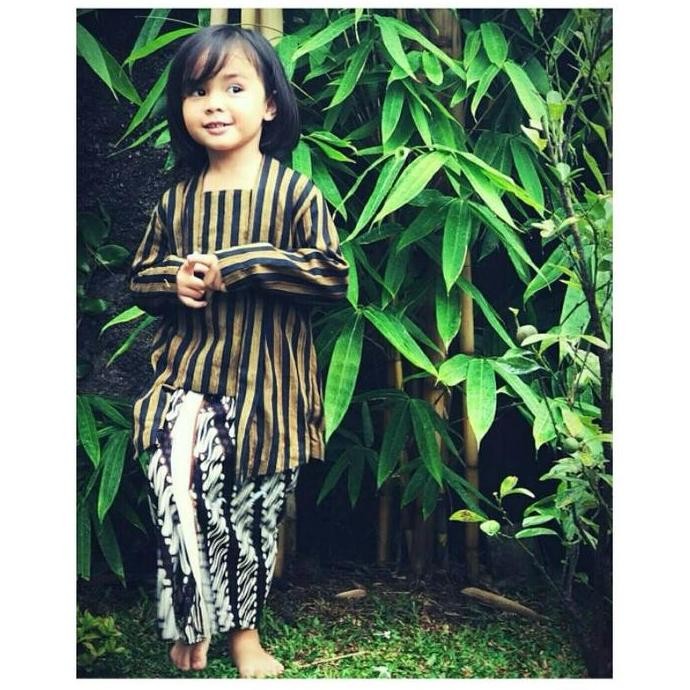 DE16 >> Setelan Kebaya Lurik Anak Balita /Kebaya Adat / Kebaya Lurik+Rok Putih