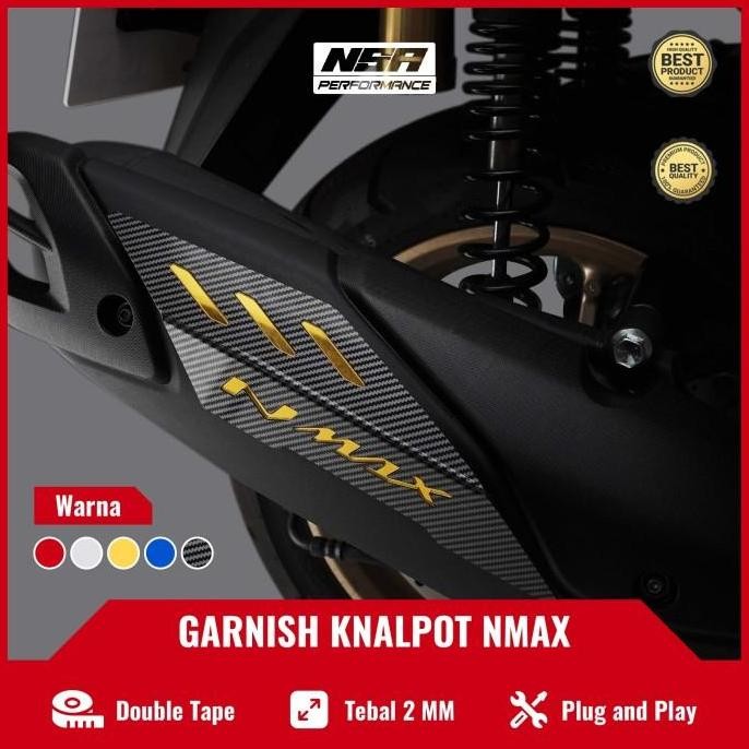 PROMO DISKON - COVER / TUTUP KNALPOT TAMENG NMAX NEW 2020 GARNISH MUFFLER MOTOR NMAX - Merah Motorcy