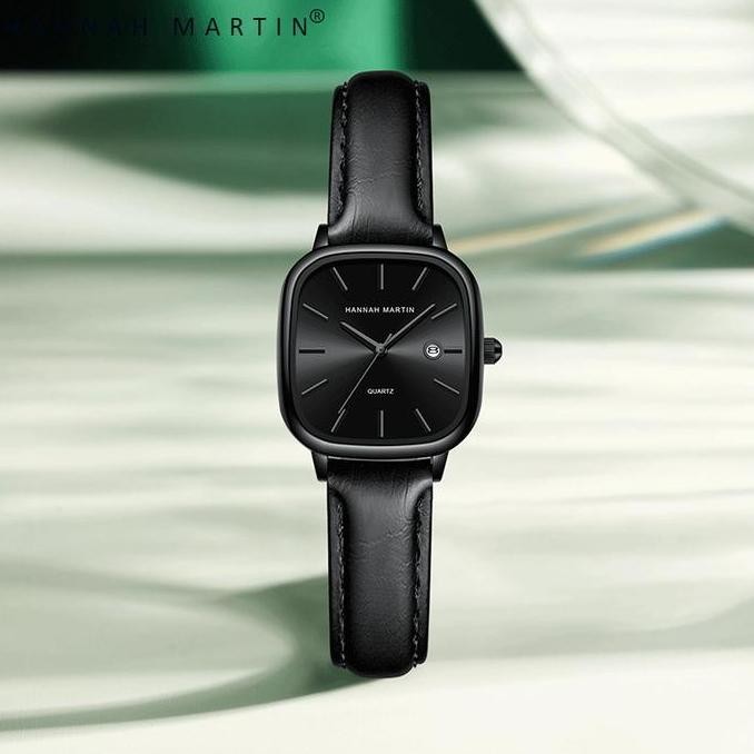 Hannah Martin 1491 Jam Tangan Wanita 100% Original Kekinian Cantik Model Keren Quartz Cewek Kulit An