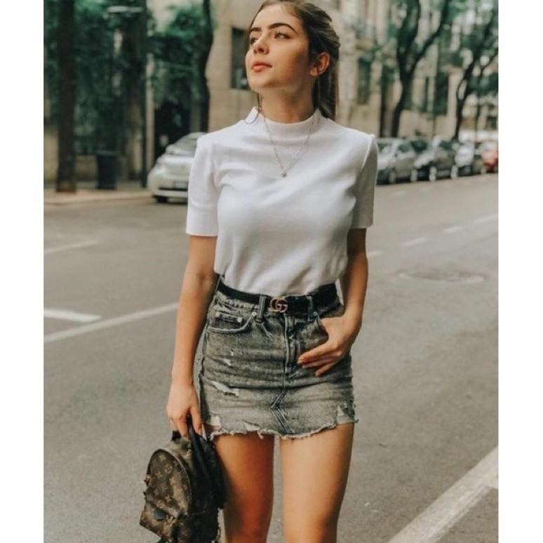 Hot Sale PROMO MANSET KAOS RIB LENGAN PENDEK TURTLENECK PREMIUM LENGAN PENDEK/ KAOS LENGAN PENDEK/MA