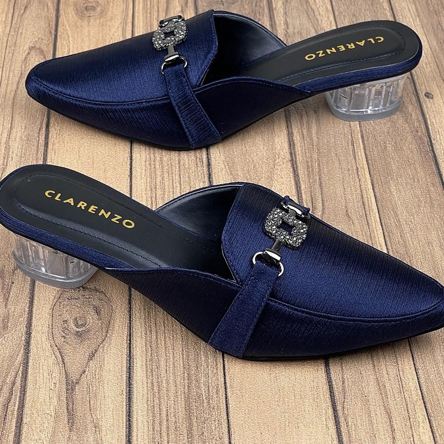 Selop Mules Wanita Hak Kaca Giselie Hh Quality Clarenzo Bw02