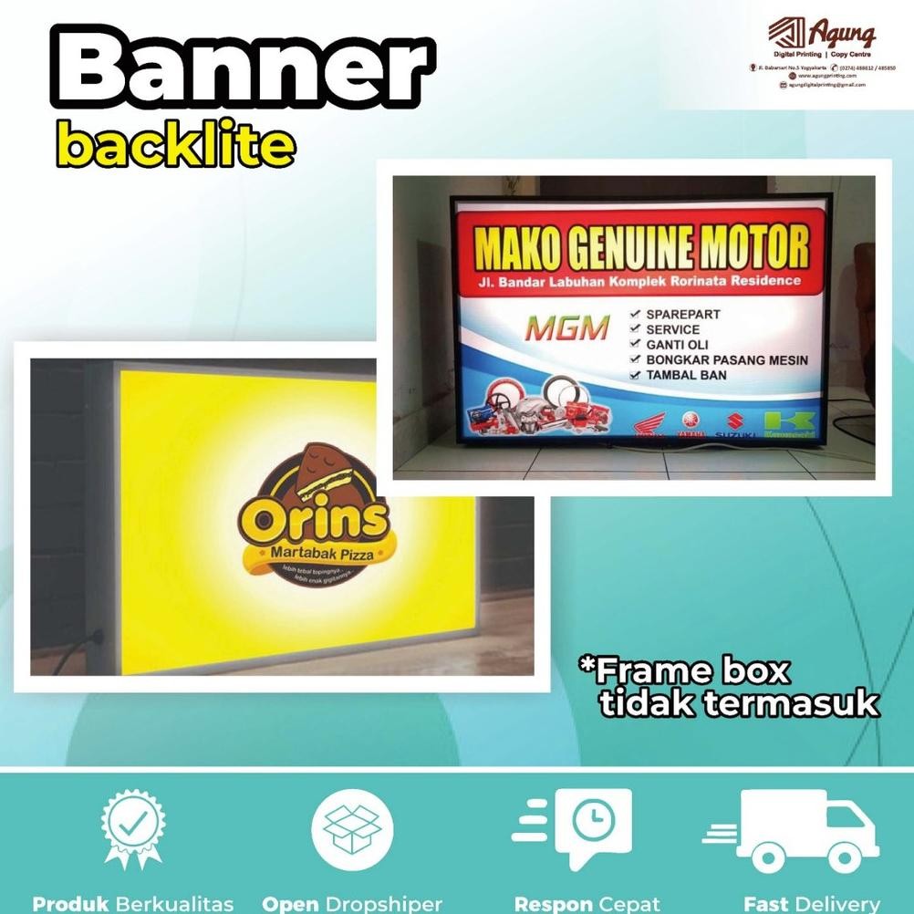 Promo Cetak Backlite/Spanduk/Banner Neon Box Background Custom  (Untuk Neon Box)