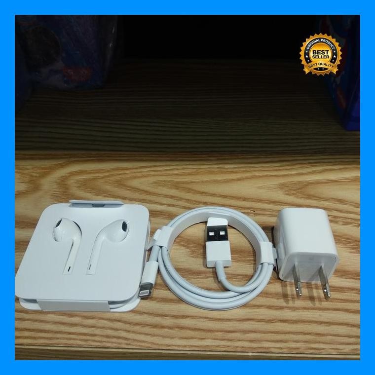 (Promo) Adaptor - Kabel Data - Handsfree Iphone X Original ( Full Set) Bestseller