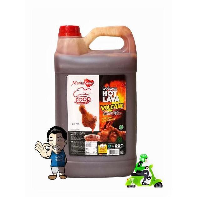 

Mamasuka Saus Sambal Pedas Delisaos Hot Lava Volcano-Chili 6.2 Kg Khusus Ojol
