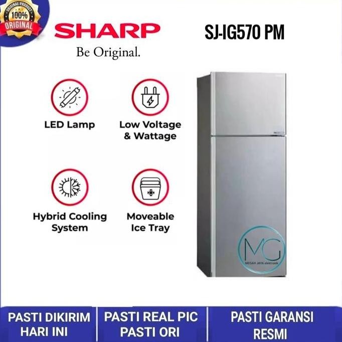 TERLARIS - SHARP SJ IG 570 PM KULKAS 2 PINTU SHARP SJ-IG 570 PM-SL